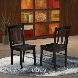 Set of 2 East West Furniture Dublin kitchen dining chairs black finish DLC-BLK-W