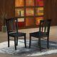 Set Of 2 East West Furniture Dublin Kitchen Dining Chairs Black Finish Dlc-blk-w