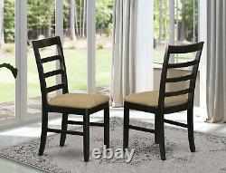 Set of 2 Parfait kitchen and dining chairs with padded cushion in black finish