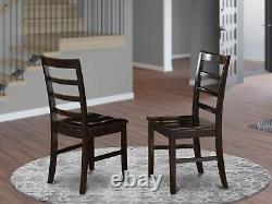 Set of 2 Parfait kitchen and dining chairs with padded cushion in black finish