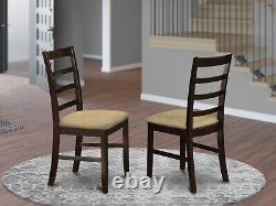 Set of 2 Parfait kitchen and dining chairs with padded cushion in black finish