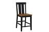 Set Of 2 Two Tone Finish Rubber Wood Slat Back Counter Height Bar Chairs Stools