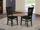 Set Of 2 Vancouver Dinette Kitchen Dining Chairs With Wood Seat In Black Finish
