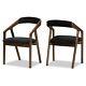 Set Of 2 Wendy Midcentury Modern Velvet Wood Finishing Dining Chairs
