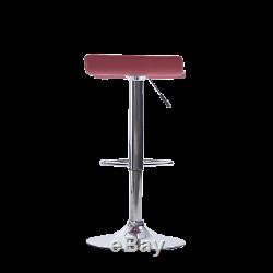 Set of 4 Bar Stool Adjustable Height Leather Counter Swivel Bistro Dining Chair