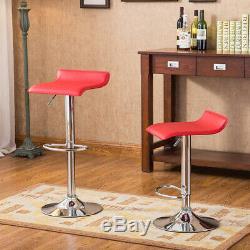 Set of 4 Bar Stool Adjustable Height Leather Counter Swivel Dining Bar Chair US
