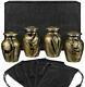 Set Of 4 Beautiful Small Mini Keepsake Urn For Human Ashes Gold And Black Finish