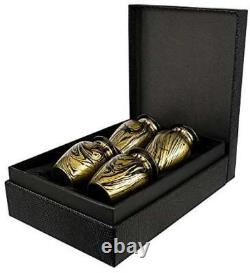 Set of 4 Beautiful Small Mini Keepsake Urn for Human Ashes Gold And Black Finish