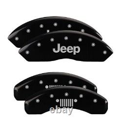 Set of 4 Black finish, Silver JEEP / JEEP Grill Logo