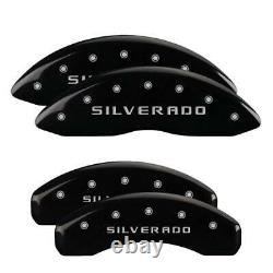 Set of 4 Black finish, Silver Silverado Fits 2015-2018 Chevrolet Silverado 150