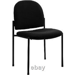 Set of 4 Comfortable Stackable Silver Steel Side Chair With Stylish Black Finish