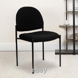 Set of 4 Comfortable Stackable Silver Steel Side Chair With Stylish Black Finish