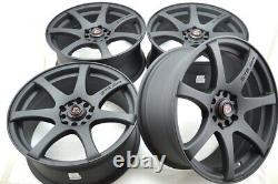 Set of 4 New 17x7.5 DDR ZK15 17 Wheels Rim Full Matt Black/Finish 5x100 5x114.3