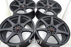 Set of 4 New 17x7.5 DDR ZK15 17 Wheels Rim Full Matt Black/Finish 5x100 5x114.3