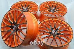 Set of 4 New 18x8 DDR Zuki Orange/Black Finish 18 Wheels Rims 5x114.3 38mm