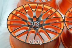 Set of 4 New 18x8 DDR Zuki Orange Black Finish 18 Wheels Rims 5x114.3 38mm