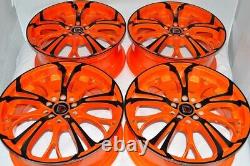 Set of 4 New DDR R25 17x7 5x100/114.3 Orange/Black Finish 17 Wheels Rims