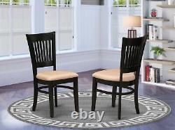 Set of 4 Vancouver dinette kitchen dining chairs with padded seat black finish