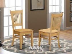 Set of 4 Vancouver dinette kitchen dining chairs with wood seat in black finish