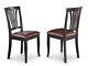 Set Of 6 Avon Dinette Kitchen Dining Chairs With Faux Leather Seat In Black