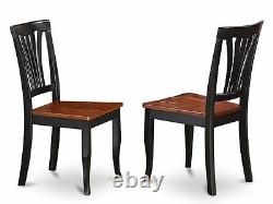 Set of 6 Avon dinette kitchen dining chairs with faux leather seat in black