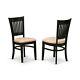 Set Of 6 Vancouver Dinette Kitchen Dining Chairs With Padded Seat Black Finish