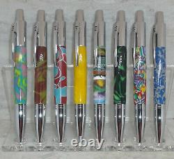 Set of 8 Vesper Click pen in Acrylic 007, Chrome Finish