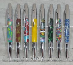 Set of 8 Vesper Click pen in Acrylic 007, Chrome Finish