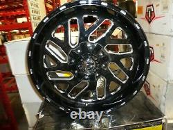 Set of Fuel D581 Triton wheels 20x9 6-139.7 / 6-135(1) gloss black milled finish