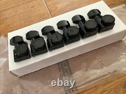 Set of Original Fender F Locking Machine Heads / Tuners, Rare Black Finish