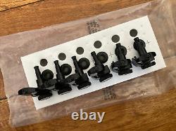 Set of Original Fender F Locking Machine Heads / Tuners, Rare Black Finish