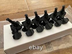 Set of Original Fender F Locking Machine Heads / Tuners, Rare Black Finish