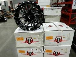 Set of TIS OFFROAD 544 gloss black/milled finish 22x12 5-5 / 5-5.50(-44)