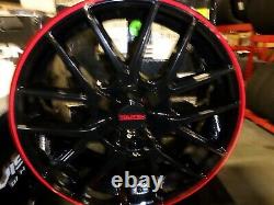 Set of Touren TUR60 wheels 18x8 5-100/114.3(40) red stripe satin black finish