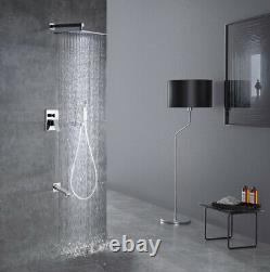 Shower Faucet System Set 10Rainfall Tub Spout with Mixing Valve Chrome Finish