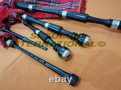 Si Rosewood Highland Bagpipe Set Black Colored (gloss Finish)
