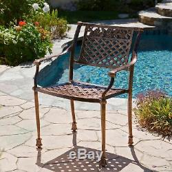 Sierra Cast Aluminum Outdoor Dining Set in Copper Finish