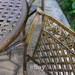 Sierra Cast Aluminum Outdoor Dining Set in Copper Finish