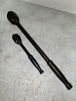 Snap-On 7.25 & 15 3/8 1/2 Dr Ratchets Industrial Black Finish GF720B GSL936