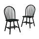 Solid Wood Dining Chairs, Set Of 2, Black Finish, Durable