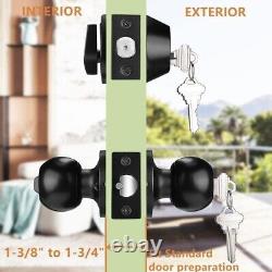 Stainless Steel Keyed Entry Knob and Deadbolt Combo 6-Piece Set, Black Finish