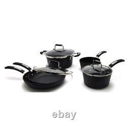 Starfrit Cookware Set Aluminum Nonstick Rock-Like Finish 8-Piece Black Speckle