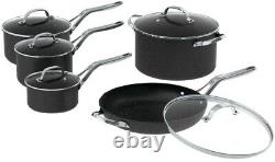 Starfrit Rock Cookware Set Pot Pan Lid Cover 10 Piece Stainless Steel Handles