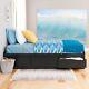 Storage Bed Twin Size Wood Platform Freestanding Classic Style In Black Finish