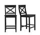 Stylewell Cedarville Black Charcoal Finish Counter Stool (set Of 2)