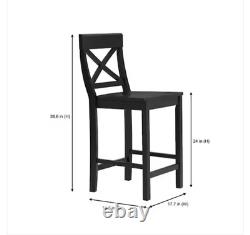 StyleWell Cedarville Black Charcoal Finish Counter Stool (Set of 2)