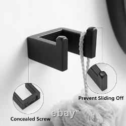 Stylish 5-Piece Wall Mounted Bathroom Accessory Set in Matte Black Finish