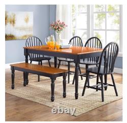 Stylish Autumn Lane Windsor Solid Wood Dining Chairs, Set of 2, Black Finish NEW