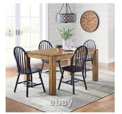 Stylish Autumn Lane Windsor Solid Wood Dining Chairs, Set of 2, Black Finish NEW