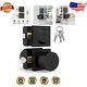 Stylish Reversible Door Knob & Keyed Deadbolt Set Durable Matte Black Finish